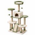 Albero Tiragraffi per Gatti in Sisal e Peluche Beige/Verde