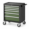 Carrello portautensili in metallo verde con ruote