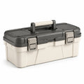 Cassetta degli attrezzi in plastica beige e grigio 50x25x25 cm