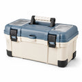 Cassetta degli attrezzi in plastica blu e beige