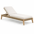 Lettino prendisole in rattan con cuscino regolabile ecru