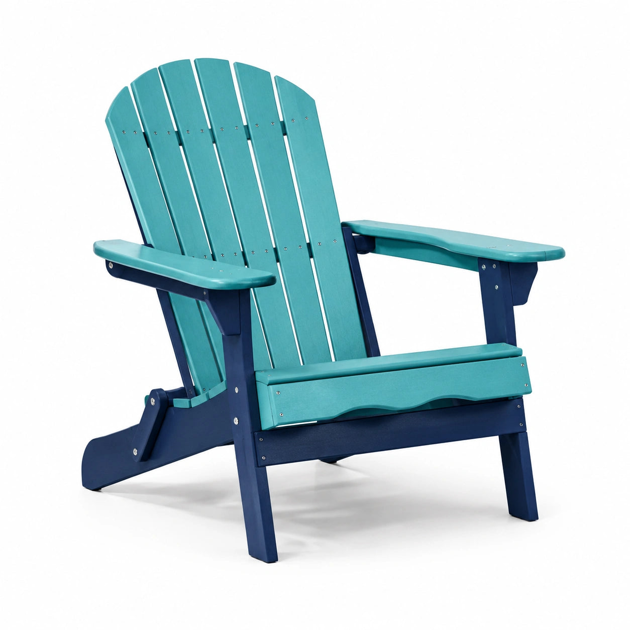 Sedia Adirondack in plastica turchese e blu