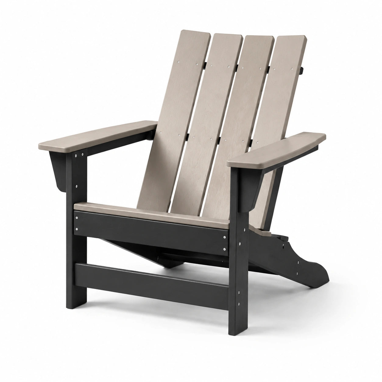 Sedia Adirondack in Legno Composito Grigia e Nera per Esterni