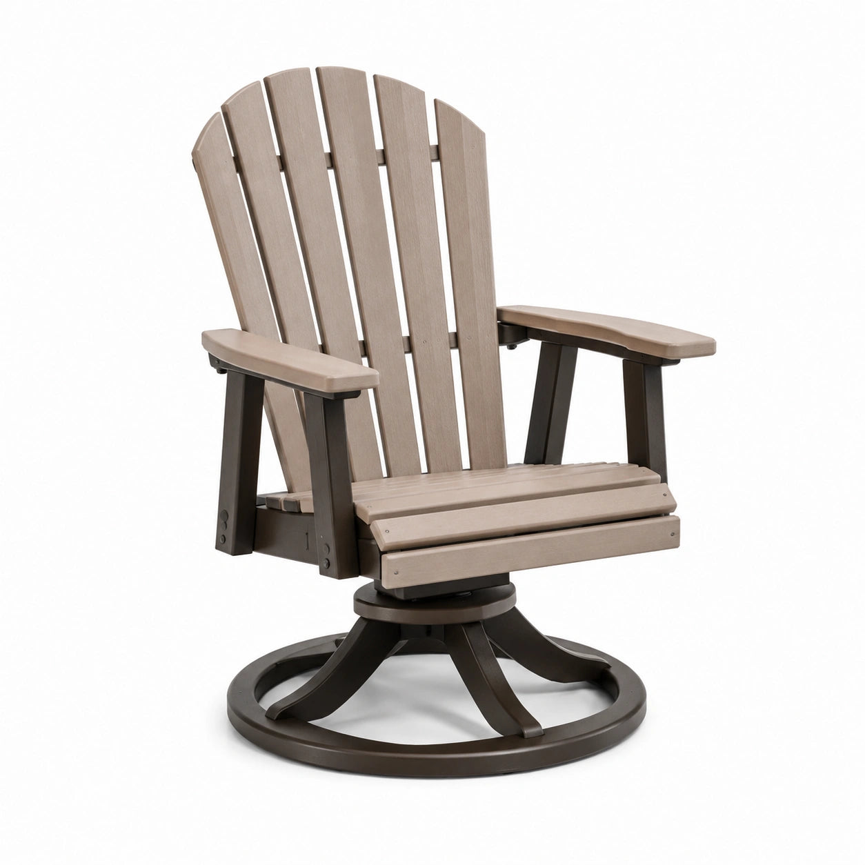 Sedia girevole Adirondack in legno e metallo