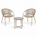 Set bistrot da giardino in metallo e rattan sintetico beige