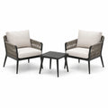 Set da giardino 3 pezzi in alluminio nero con sedie e tavolino