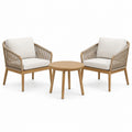 Set da giardino in legno e corda beige
