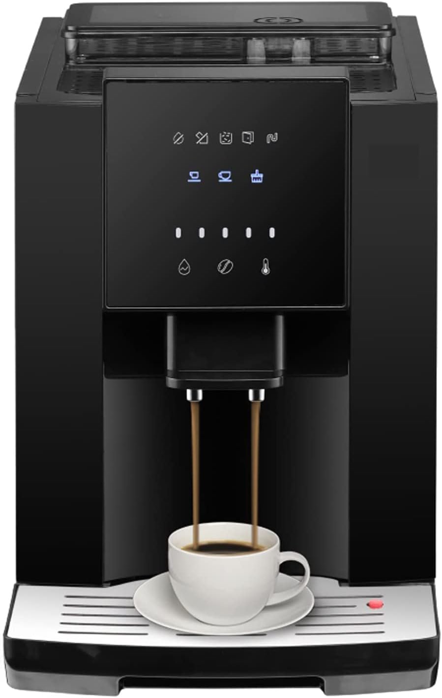 Macchina da caffè, 19BAR, ORZSSJ, 19 BAR, 1,8 litri, 220 V, Nero/Argento, illuminazione LED, autopulizia