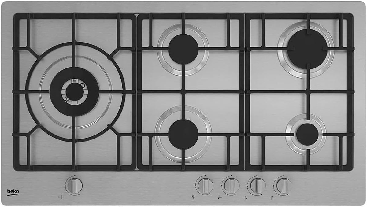 Beko, Piano cottura a gas, 90 cm, 91x9.5 cm, Argento, acciaio inox