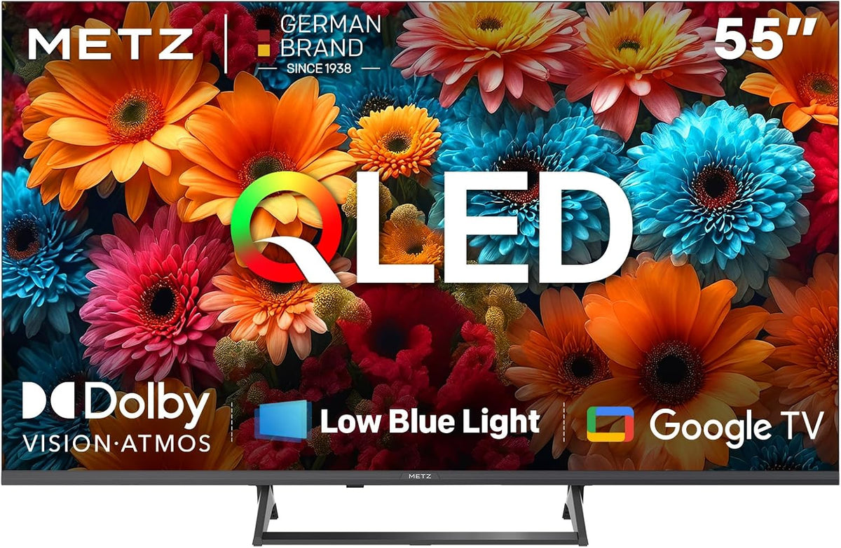 Metz, Smart TV, 55MQF7500Z, Blu, Bluetooth, telecomando