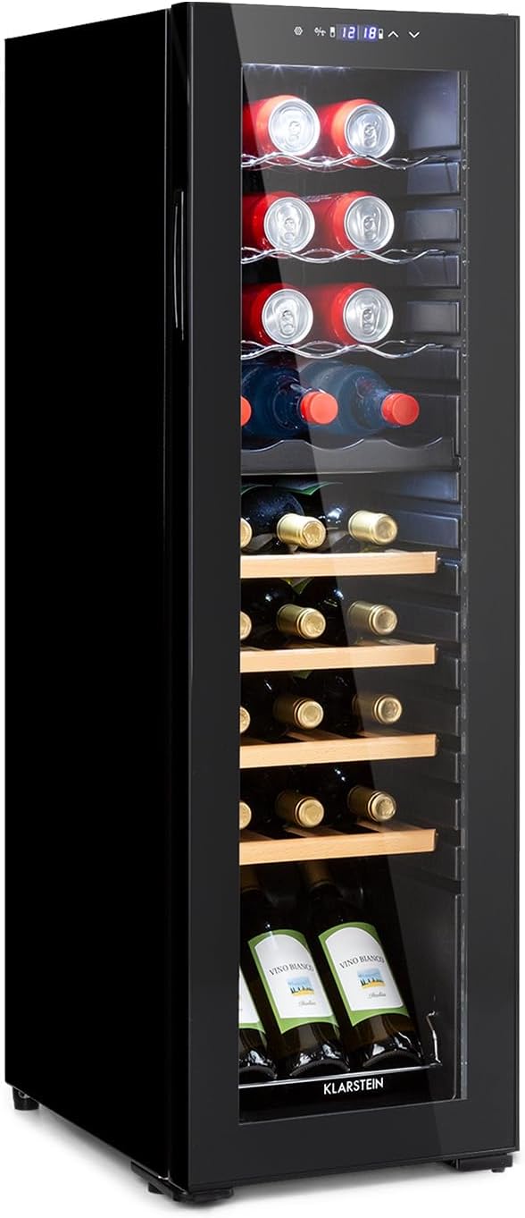 KLARSTEIN, Cantinetta vino, 27 Bottiglie, Nero