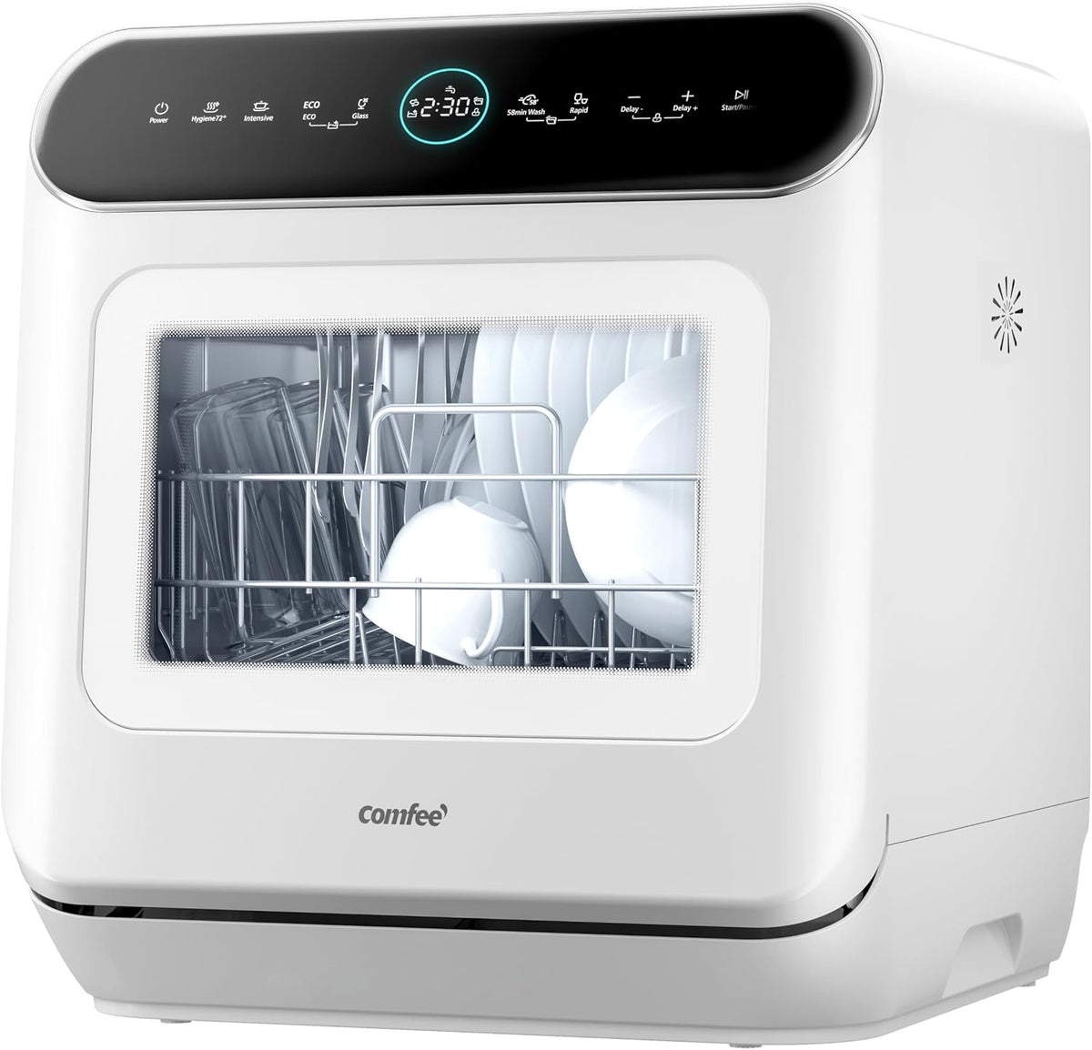 Lavastoviglie, COMFEE', 420 × 435 × 465 mm, 270 mm, 22 mm, Bianco, illuminazione LED, timer