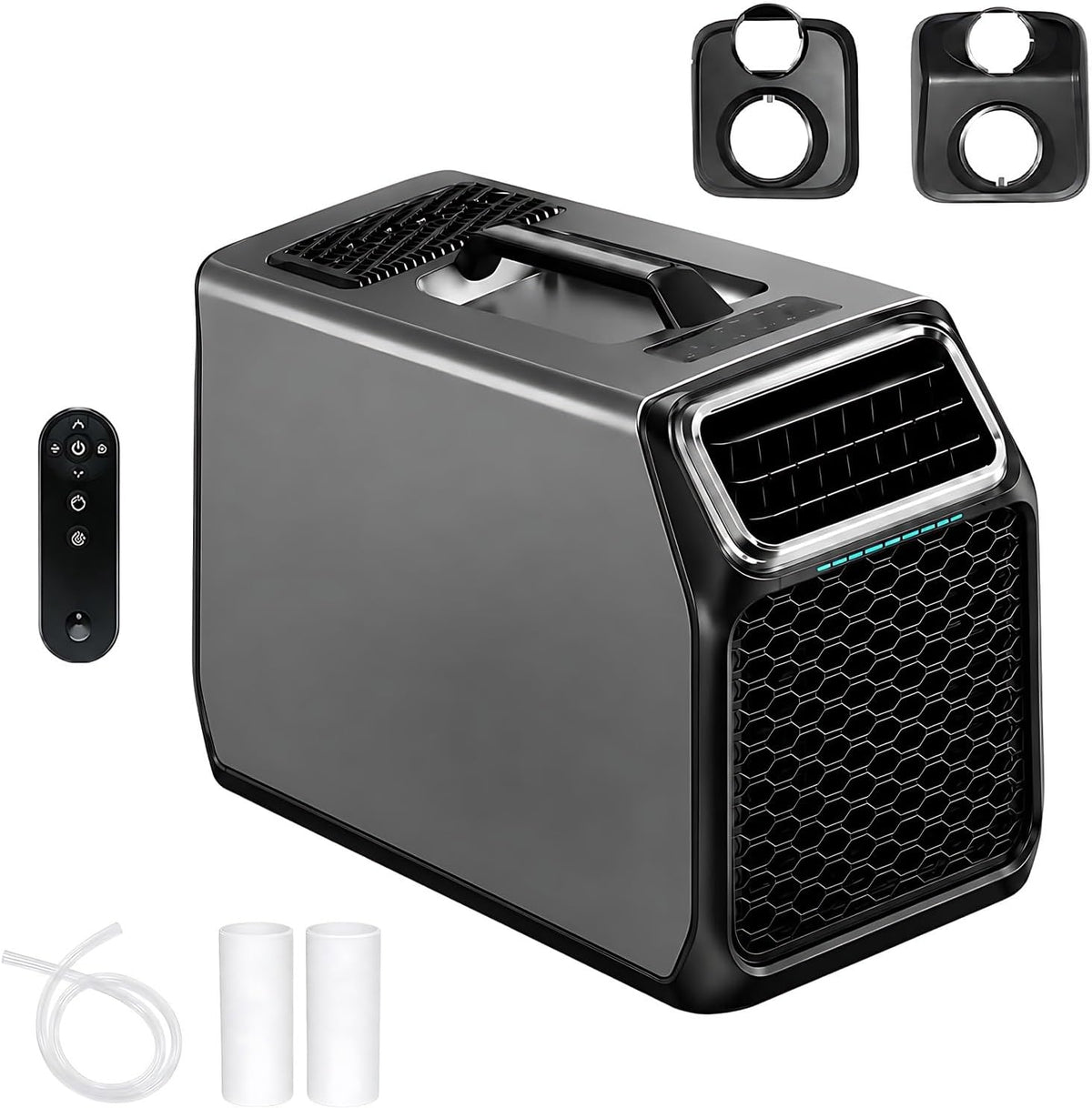 Acentesoft, Condizionatore portatile, 5000 BTU, 54,3 × 31,5 × 36,3 cm, 8 m, Bianco, telecomando, timer