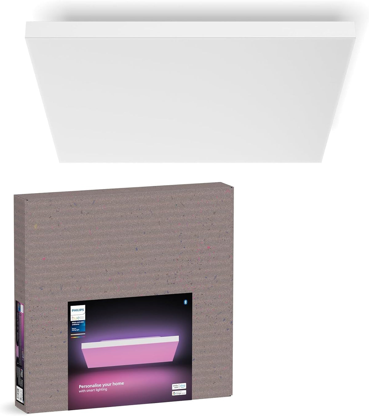 Philips Hue, Plafoniere, 60 x 60 cm, Nero, vano contenitore, illuminazione LED