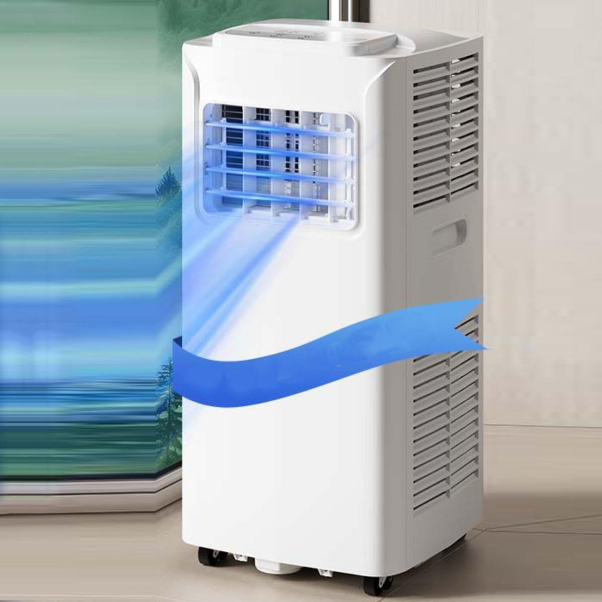 Condizionatore, 8000 BTU, Bianco, telecomando, timer