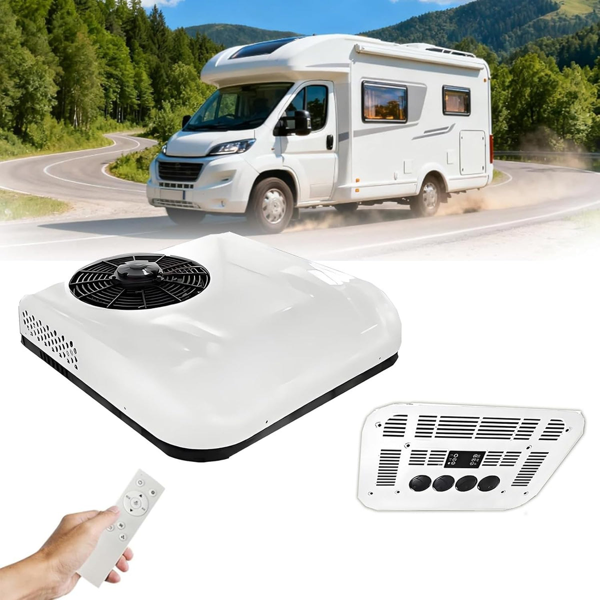 ROGHA, Condizionatore, 12 V, 9000 BTU, 2600 W, Bianco