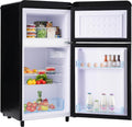 Ymkua, Frigorifero combinato, 45x46x91 cm, 72 L, 5 kg, Nero, illuminazione LED