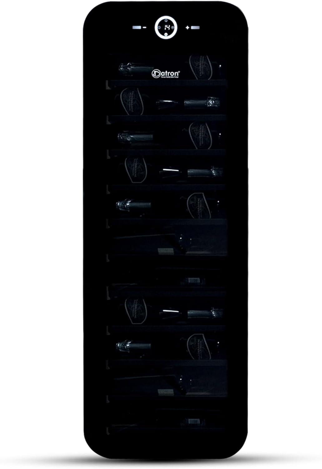 Datron, Cantinetta vino, 34 bottiglie, 5-18 °C, 34 kg, Nero, illuminazione LED
