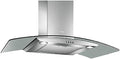 Turbo Air, Cappa aspirante, 400 m³/h, 60 cm, 62 dB, Argento/Trasparente, acciaio inox