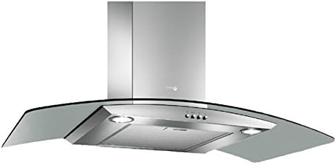 Turbo Air, Cappa aspirante, 400 m³/h, 60 cm, 62 dB, Argento/Trasparente, acciaio inox