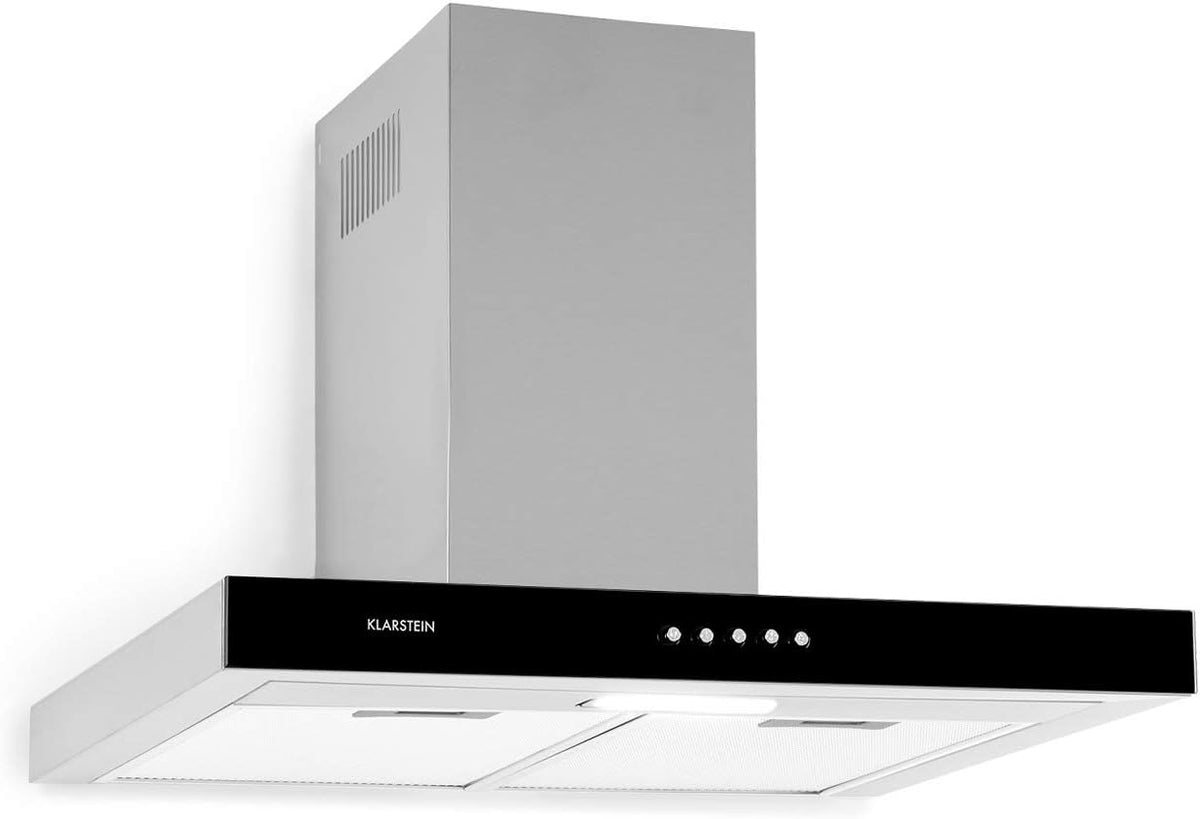 KLARSTEIN, Cappa aspirante, 60 cm, 310 m³/h, 67 dB, Argento/Nero, acciaio inox, illuminazione LED