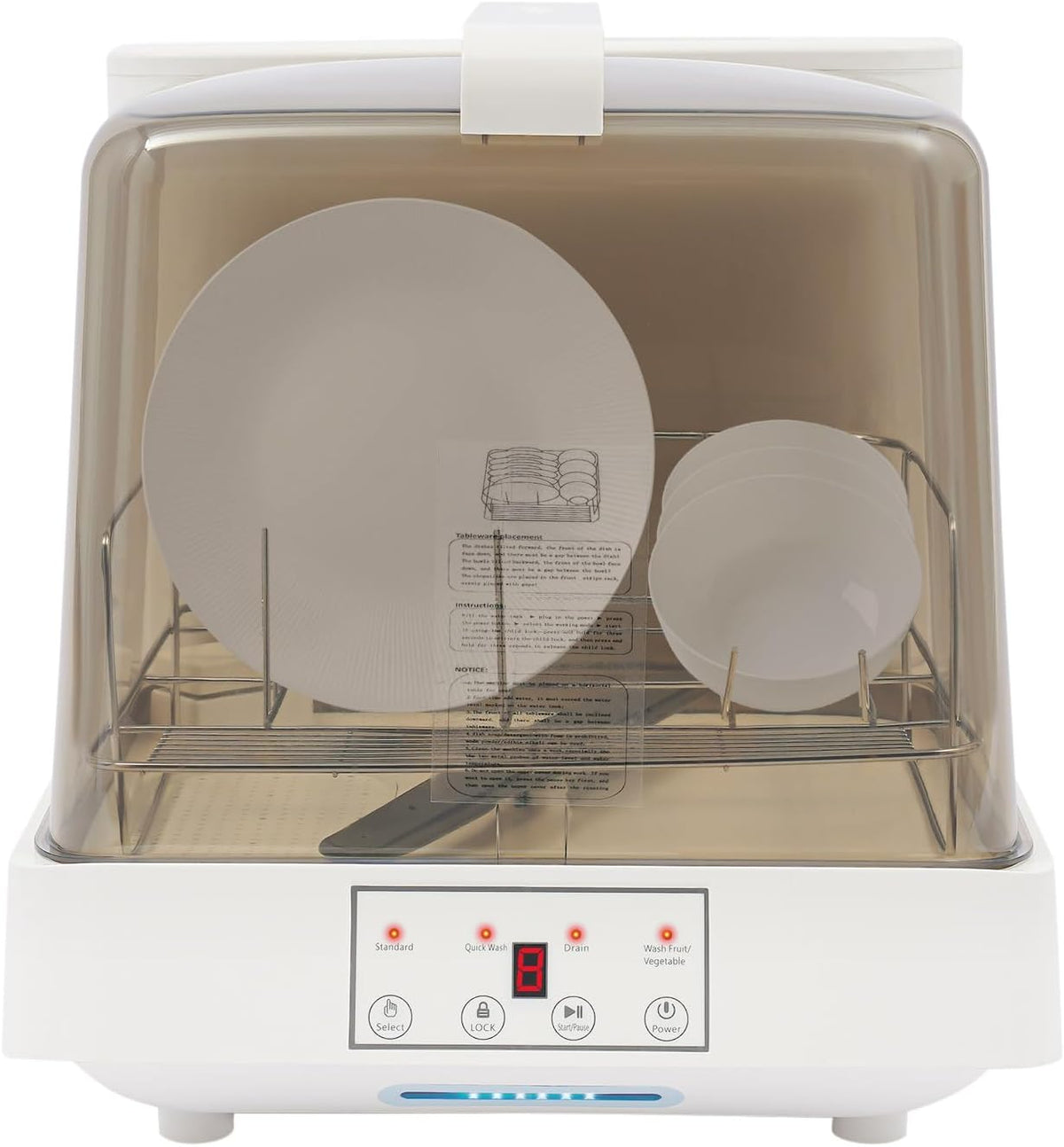 Tavolo, RUETERY, 8 l, 53 x 47 x 46 cm, 22 cm, Bianco, vano contenitore
