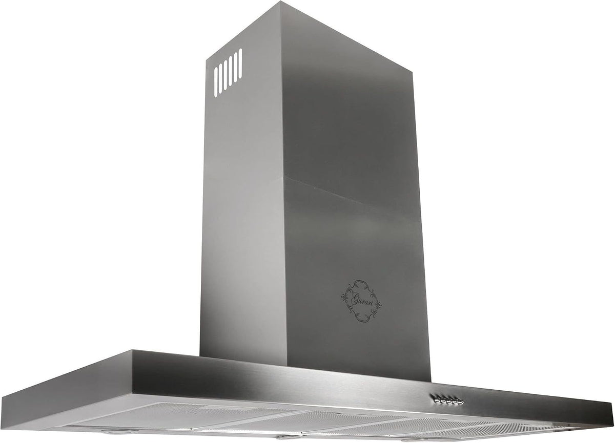 GURARI, Cappa aspirante, 120 cm, 1000 m³/h, 150 mm, Argento, acciaio inox, illuminazione LED
