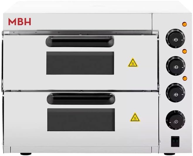 MBH - MAQUINARIA BAR HOSTELERÍA, Forno per pizza, 350 °C, Nero/Argento, acciaio inox