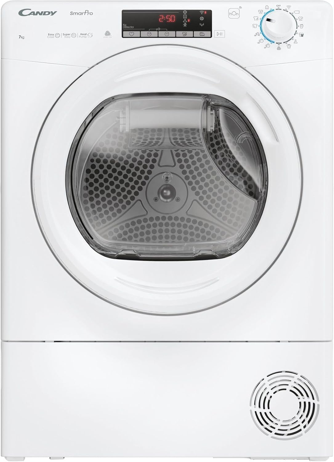 CANDY, Asciugatrice, H7A2TE-S, 7 Kg, 48 cm, Bianco, Bluetooth, Wi-Fi, pompa di calore, 2 in 1