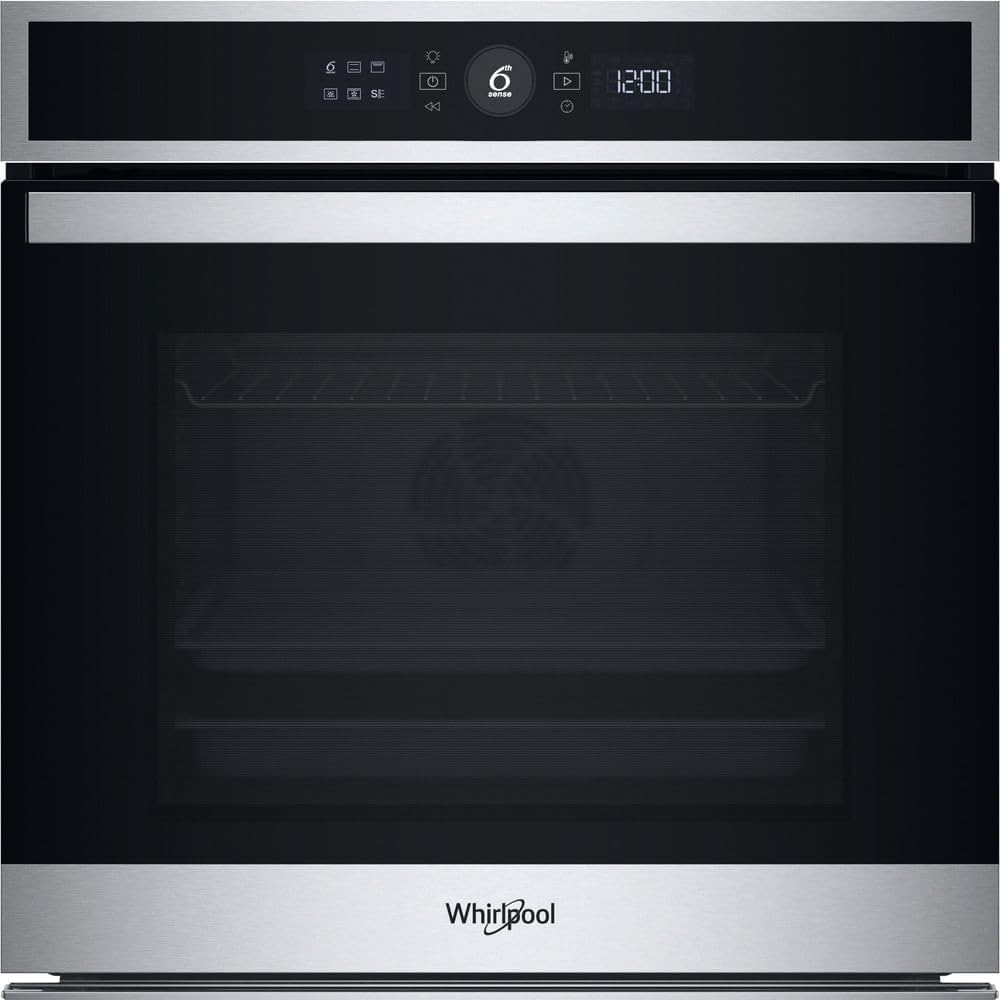 Whirlpool, Forno da incasso, WOI4IS8HM0S, 73 Litri, 1 m, 240 V, Argento, acciaio inox, illuminazione LED, Wi-Fi, timer, autopulizia, funzione grill