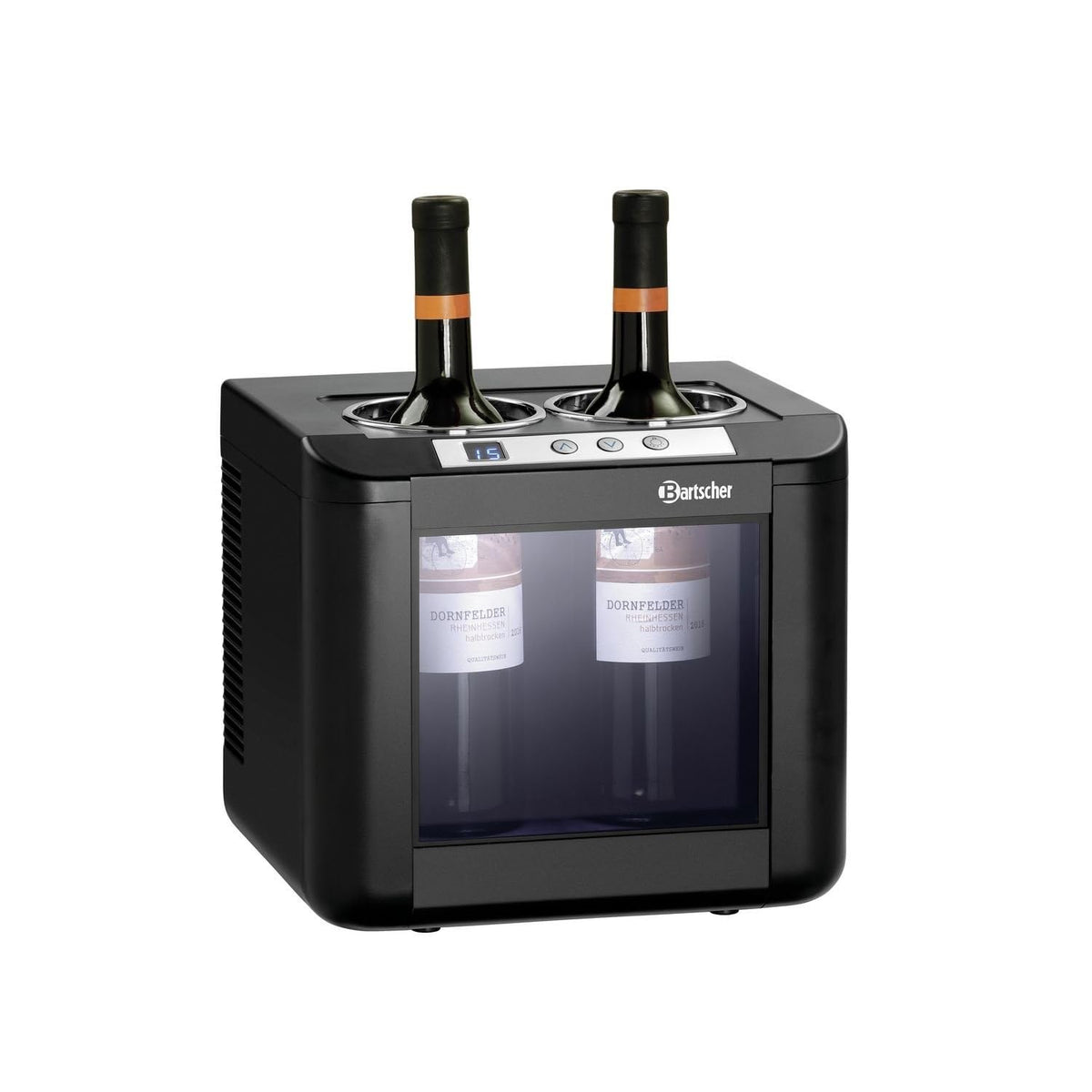 Bartscher, Cantinetta vino, 2 bottiglie, 5 °C, 0,05 kW, Nero, illuminazione LED