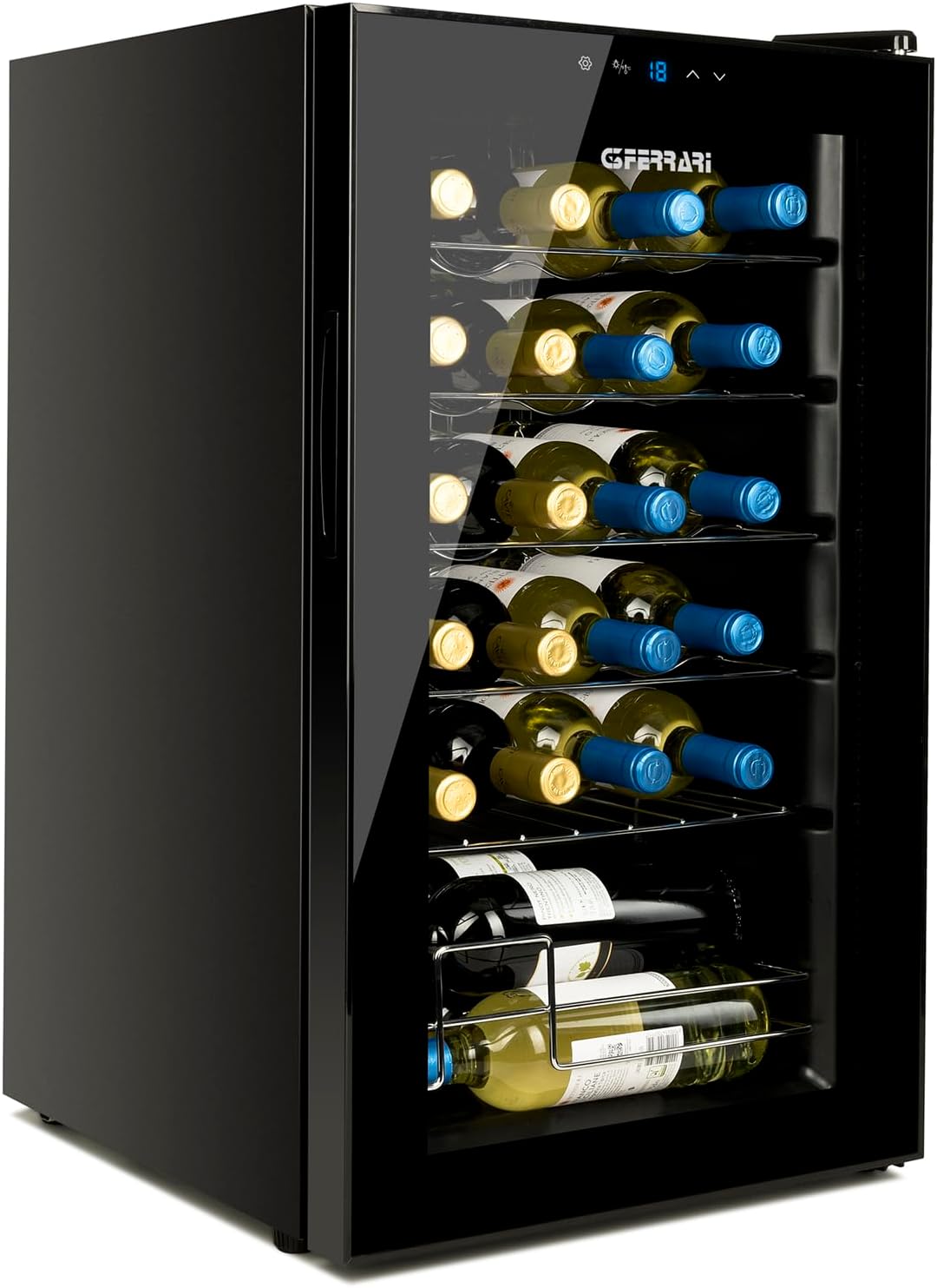 G3 Ferrari, Cantinetta vino, G90049, 63 Litri, 24 Bottiglie, 5°C, Nero, illuminazione LED