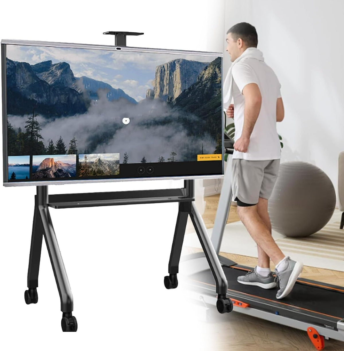 Smart TV, 120 pollici, Nero, altezza regolabile, illuminazione LED