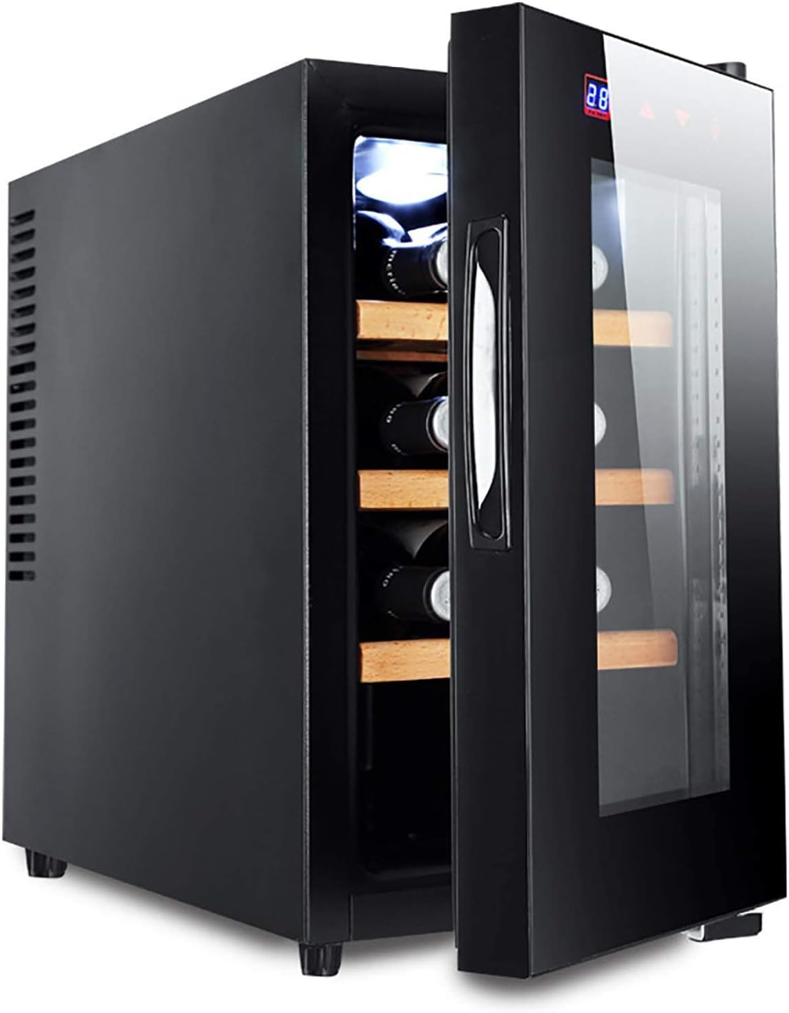 Cantinetta vino, IUBGFTO, 8 bottiglie, 255x450x500 mm, 220 V, Argento, acciaio inox, illuminazione LED