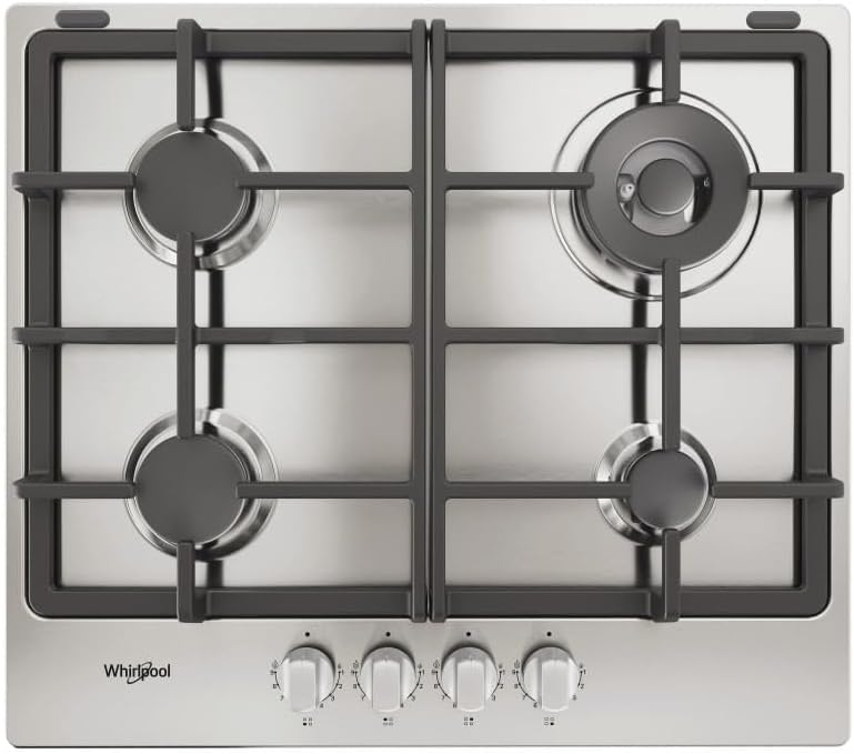 Whirlpool, Piano cottura a gas, 58x51x56 cm, Argento