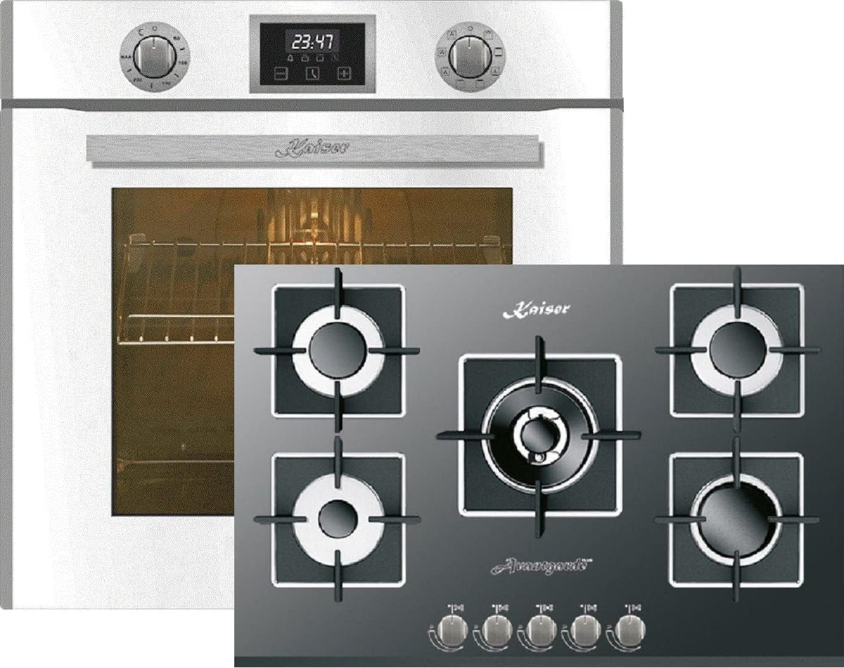Kaiser, Piano cottura a gas, 6326 W, 79 L, 77 cm, Nero, autopulizia, 10 funzioni