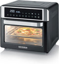 Severin, Forno elettrico, 41,0 x 45,0 x 37,0 cm, 2200 W, 25 Litri, Nero/Argento, Airfryer