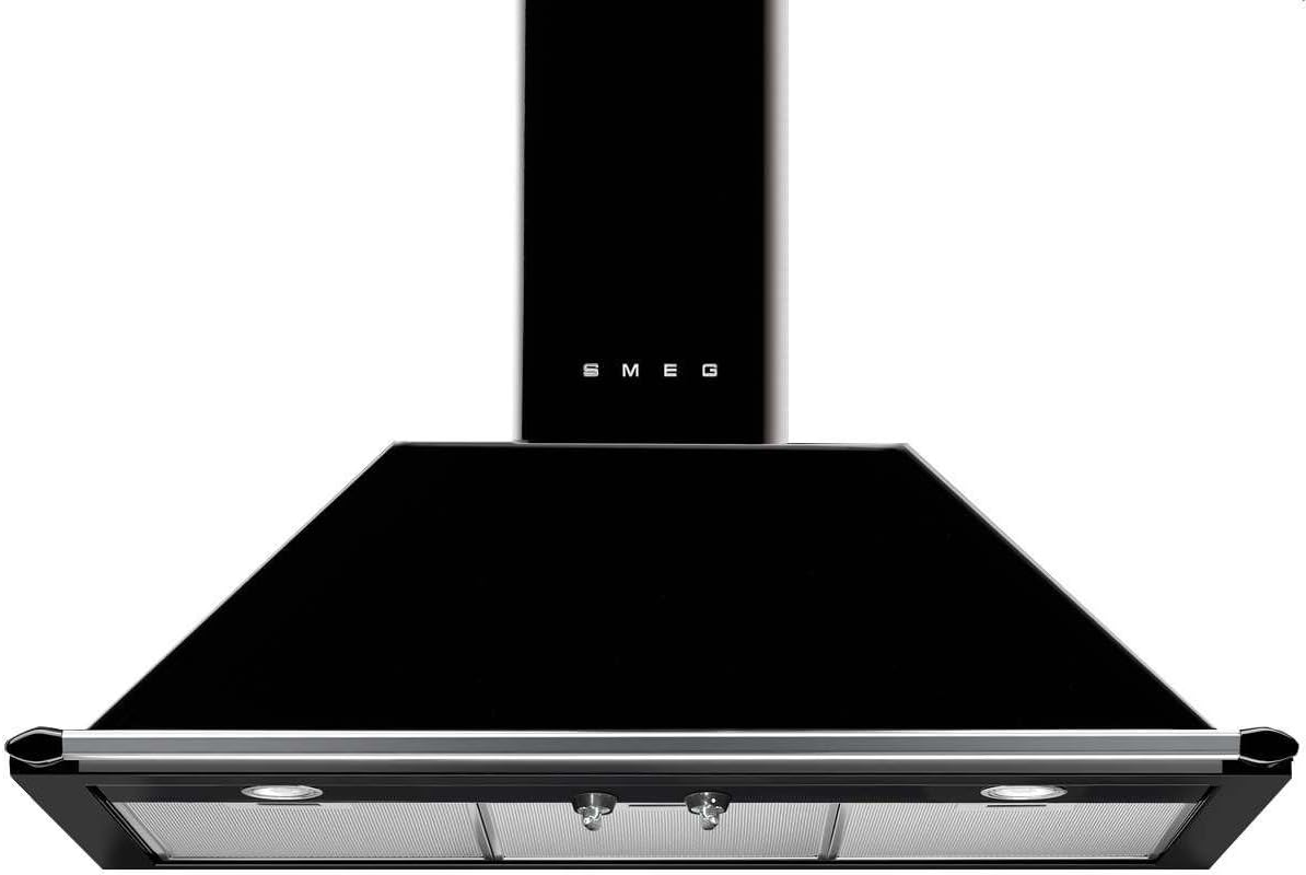 Cappa aspirante, KT90BLE, Smeg, 788 m³/h, 3 W, 90 cm, Nero, acciaio inox, illuminazione LED