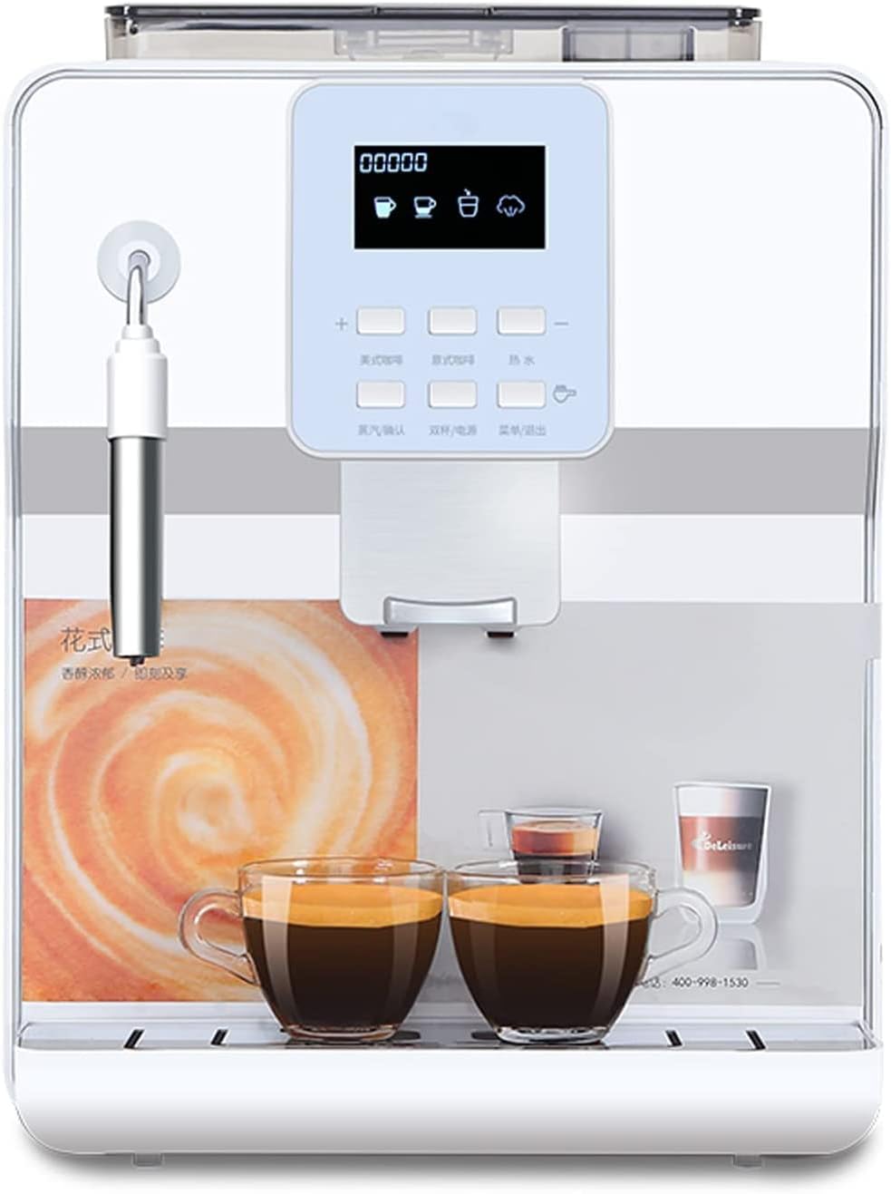 ORZSSJ, Macchine da caffè americano, 19 bar, 10 kg, 220 v, Nero/Argento, acciaio inox