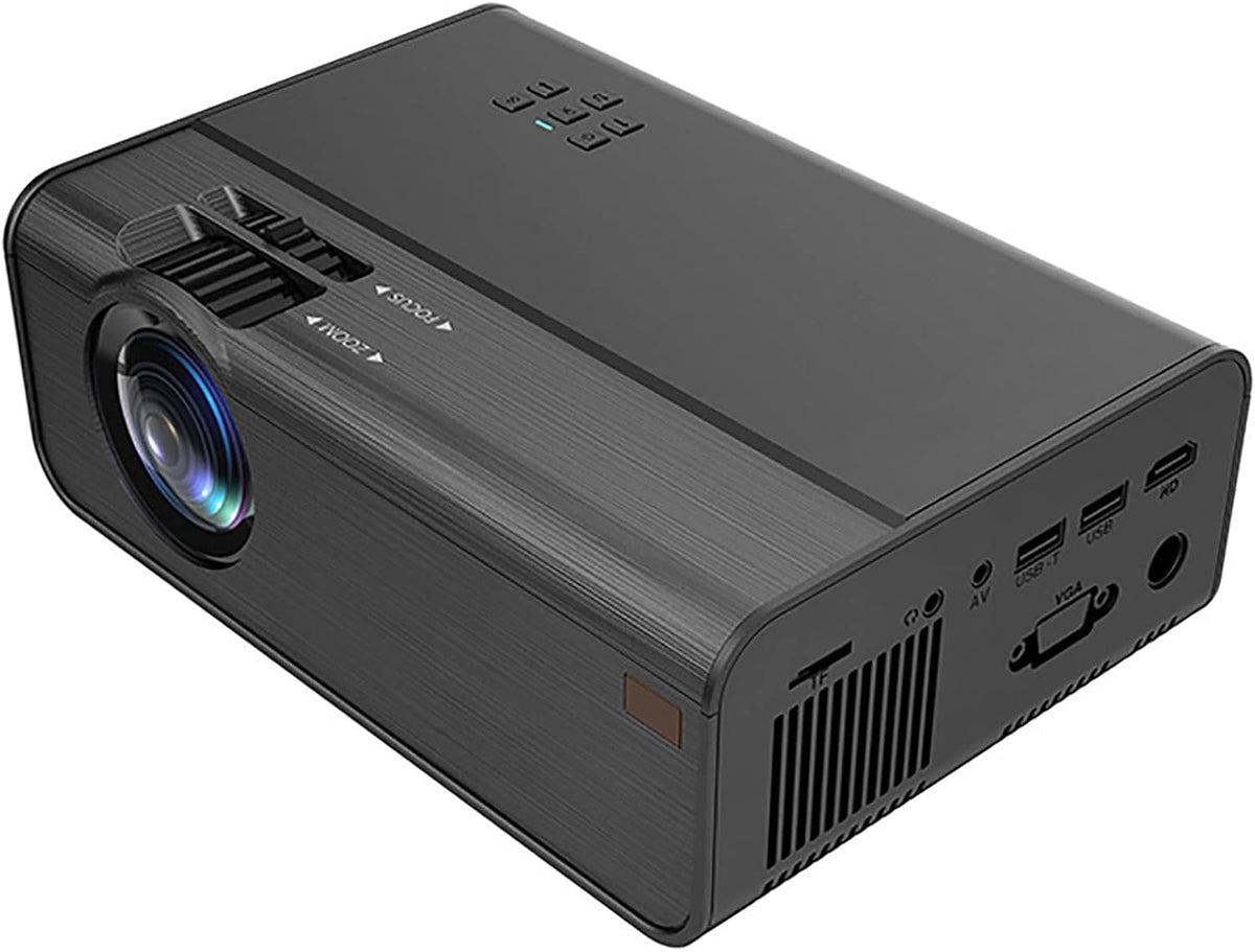 ASDNN, Proiettore, 1080P, 150 Pollici, 80 cm, 50 w, Nero, illuminazione LED, Wi-Fi, telecomando, funzionamento senza fili