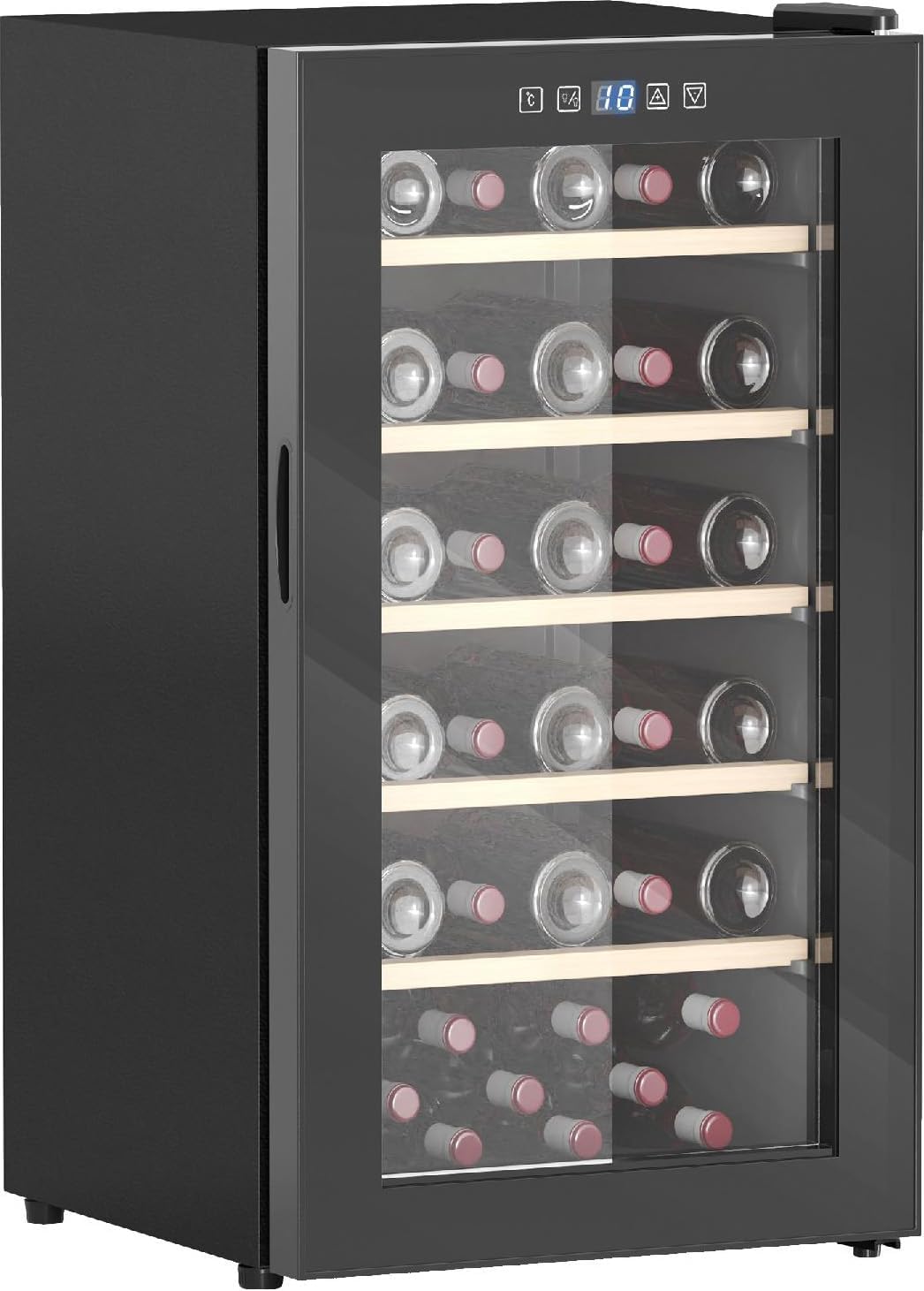 DecHome, Cantinetta vino, 41 Bottiglie, 91 L, 45.1 x 53.8 x 79.8 cm, Nero, illuminazione LED