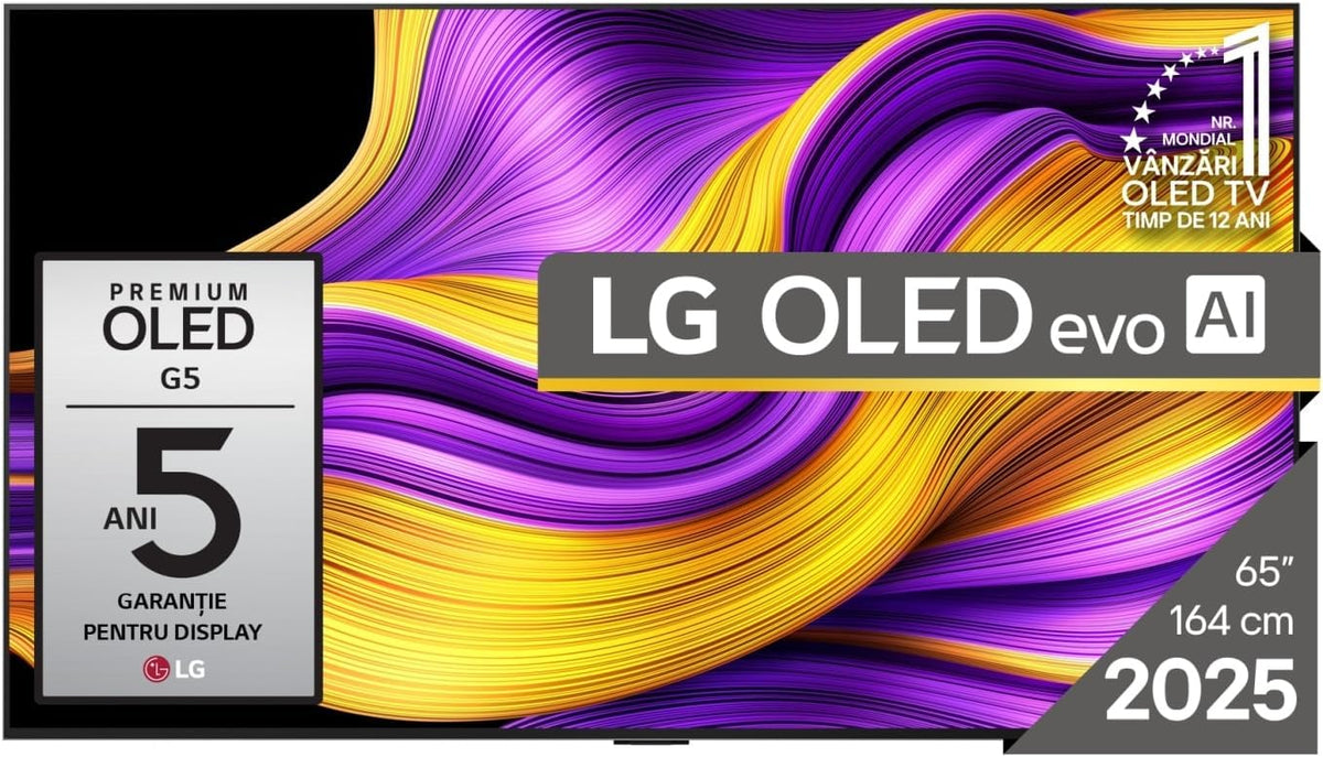 LG, Smart TV, OLED65G51LW, 65 Pollici, 300 x 300 mm, 60 W, Nero, USB, Bluetooth, Wi-Fi, telecomando