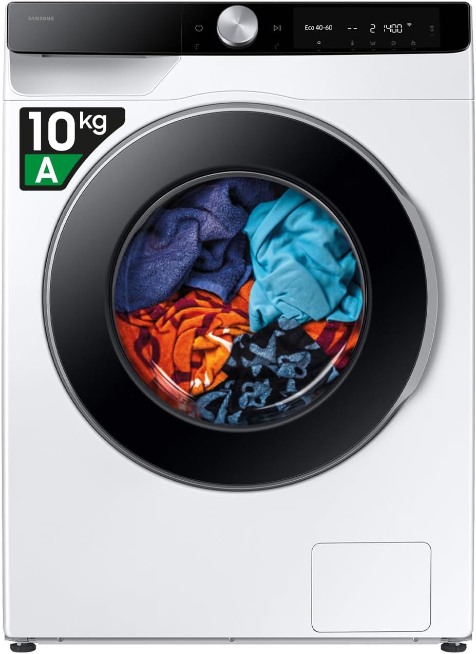 Samsung, Lavatrice, WW10FG6U34LK/U3, 10 Kg, 60 l, 60 x 85 x 55 cm, Bianco/Nero, Wi-Fi, motore inverter