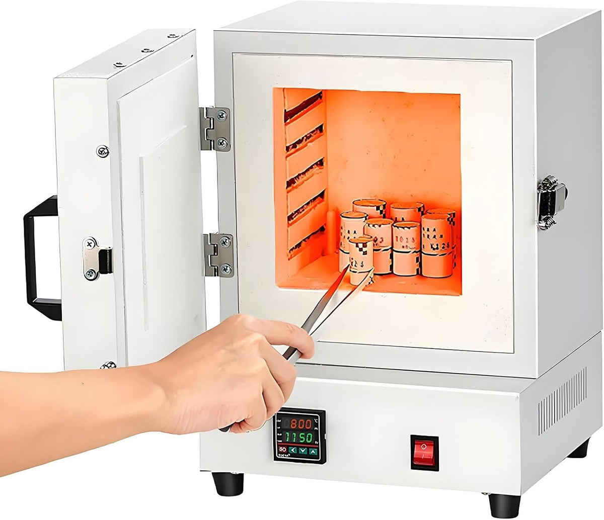 Forno elettrico, 2000 W, 16 x 16 x 13,8 cm, 1150°C, Nero/Argento