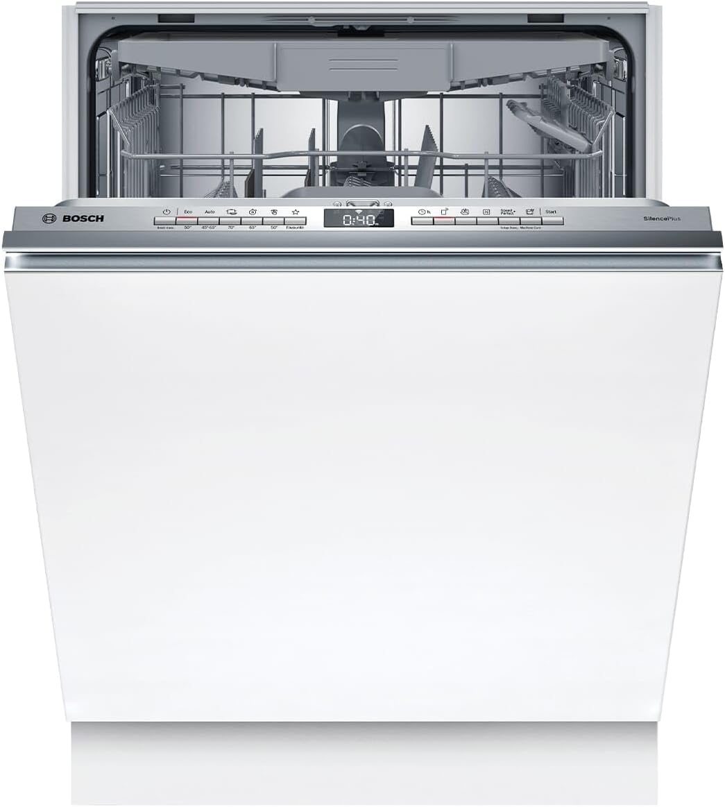 Bosch, Lavastoviglie, SBV4EVX08E, 60 cm, 70 °C, 86,5 cm, Bianco, acciaio inox