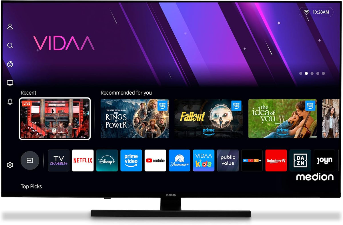 MEDION, Smart TV, 43 pollici, 108 cm, Nero, Bluetooth, telecomando