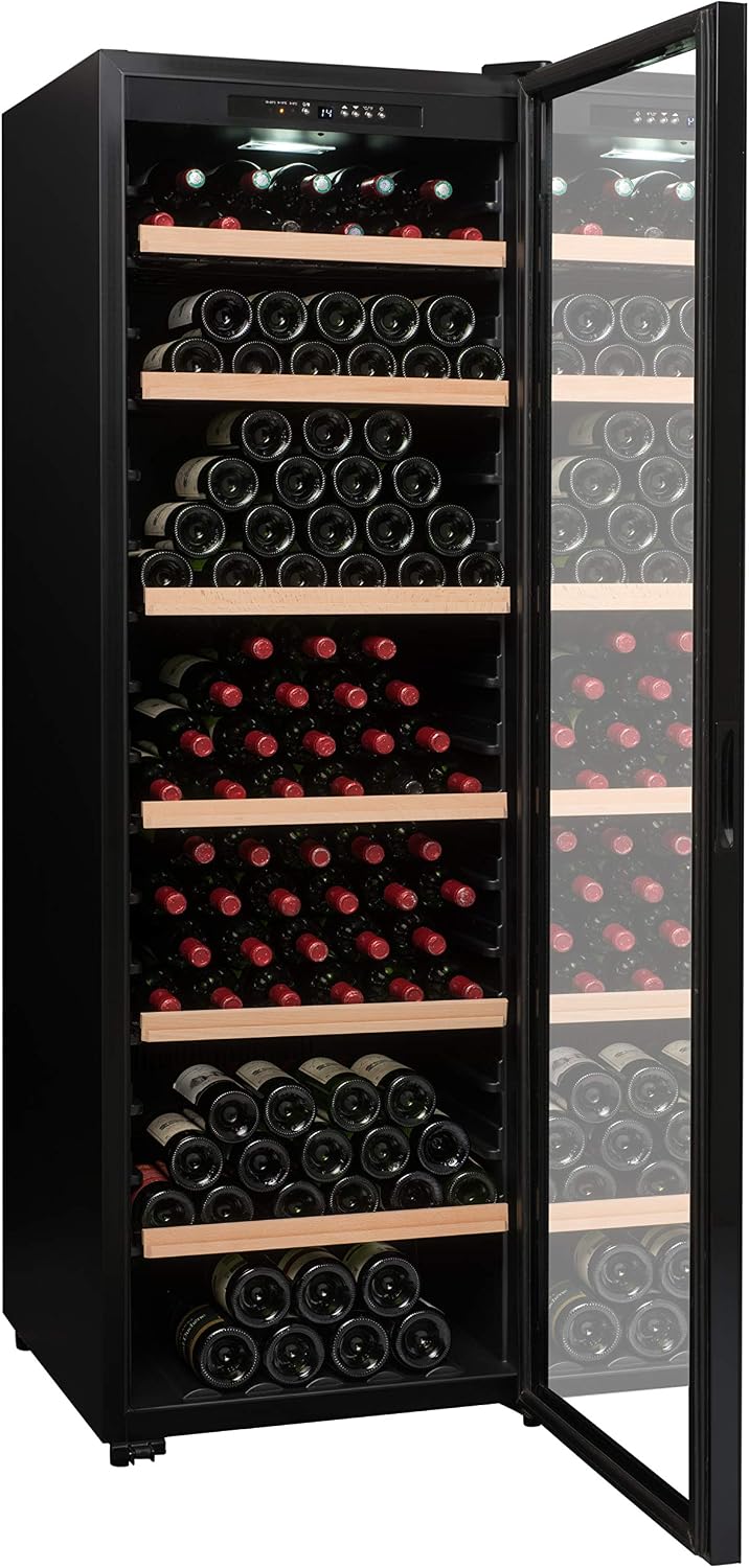 Cantinetta vino, CTV249, La sommeliere, 59.5 x 183 x 67.5 cm, 248 bottiglie, Nero