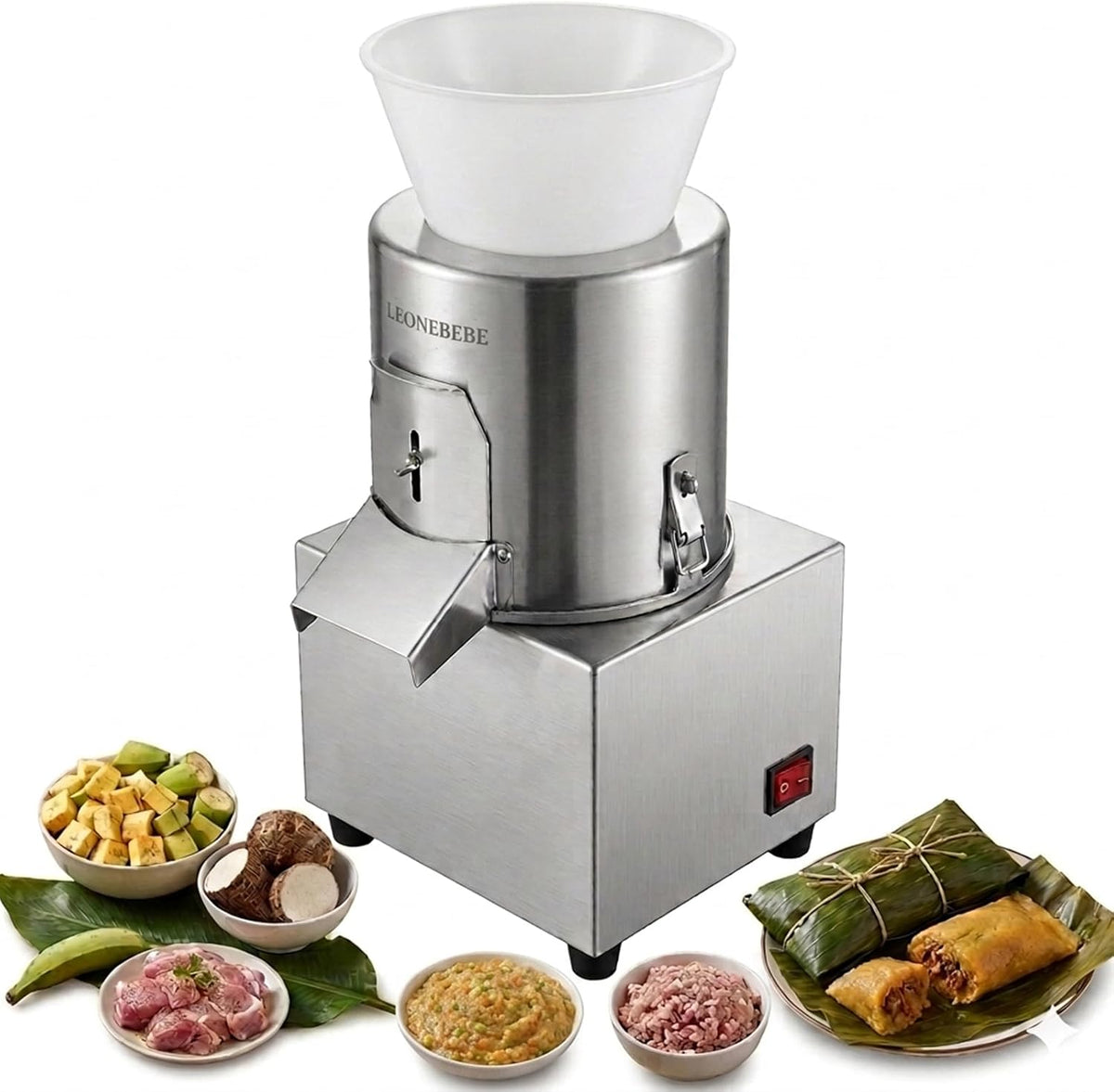 LEONEBEBE, Robot da cucina, 400 W, 60 kg, 1400 giri/min, Argento, acciaio inox