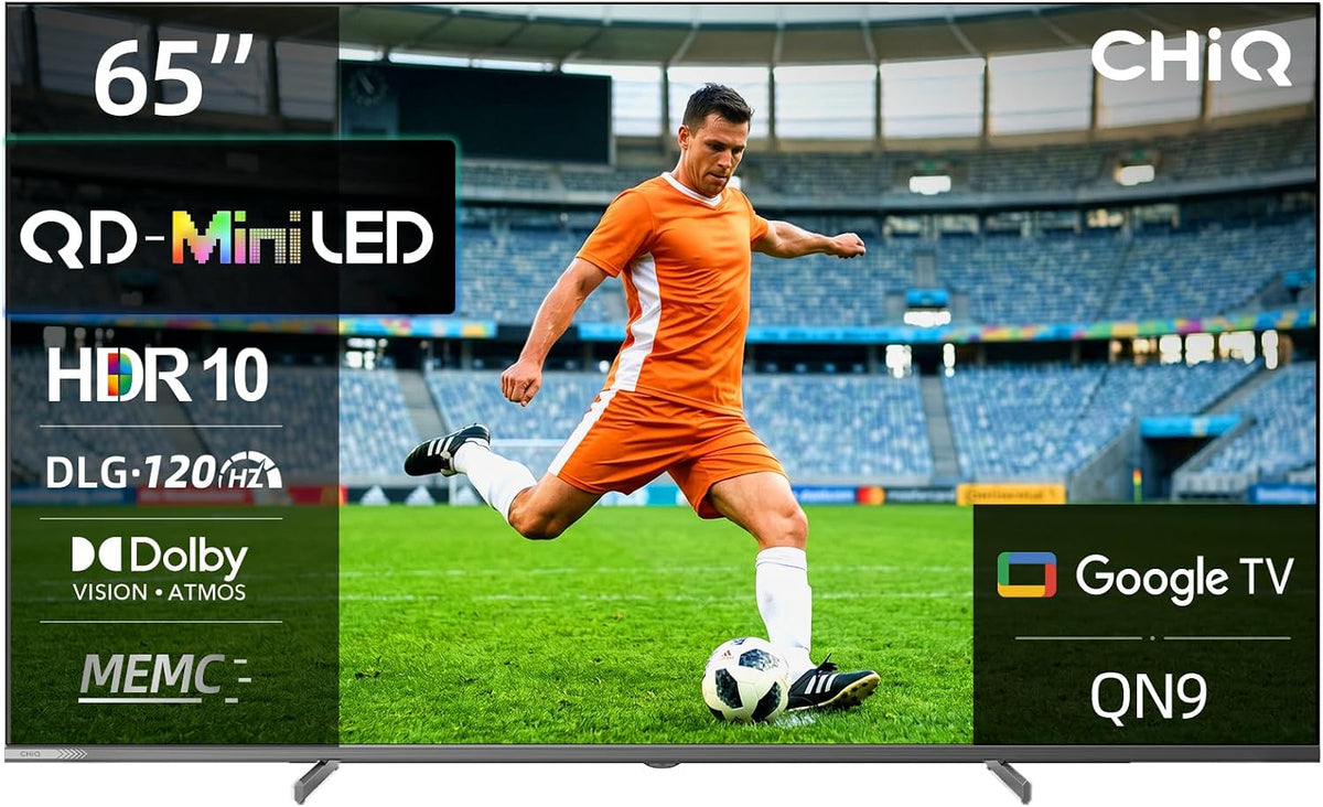CHiQ, Smart TV, M65QA9, 65 Pollici, 1445,3 × 300,9 × 894,7 mm, Nero, Wi-Fi