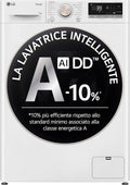 LG, Lavatrice, F4R7011TSWG, 11 kg, 56,5 cm, Bianco, acciaio inox, Wi-Fi, motore inverter